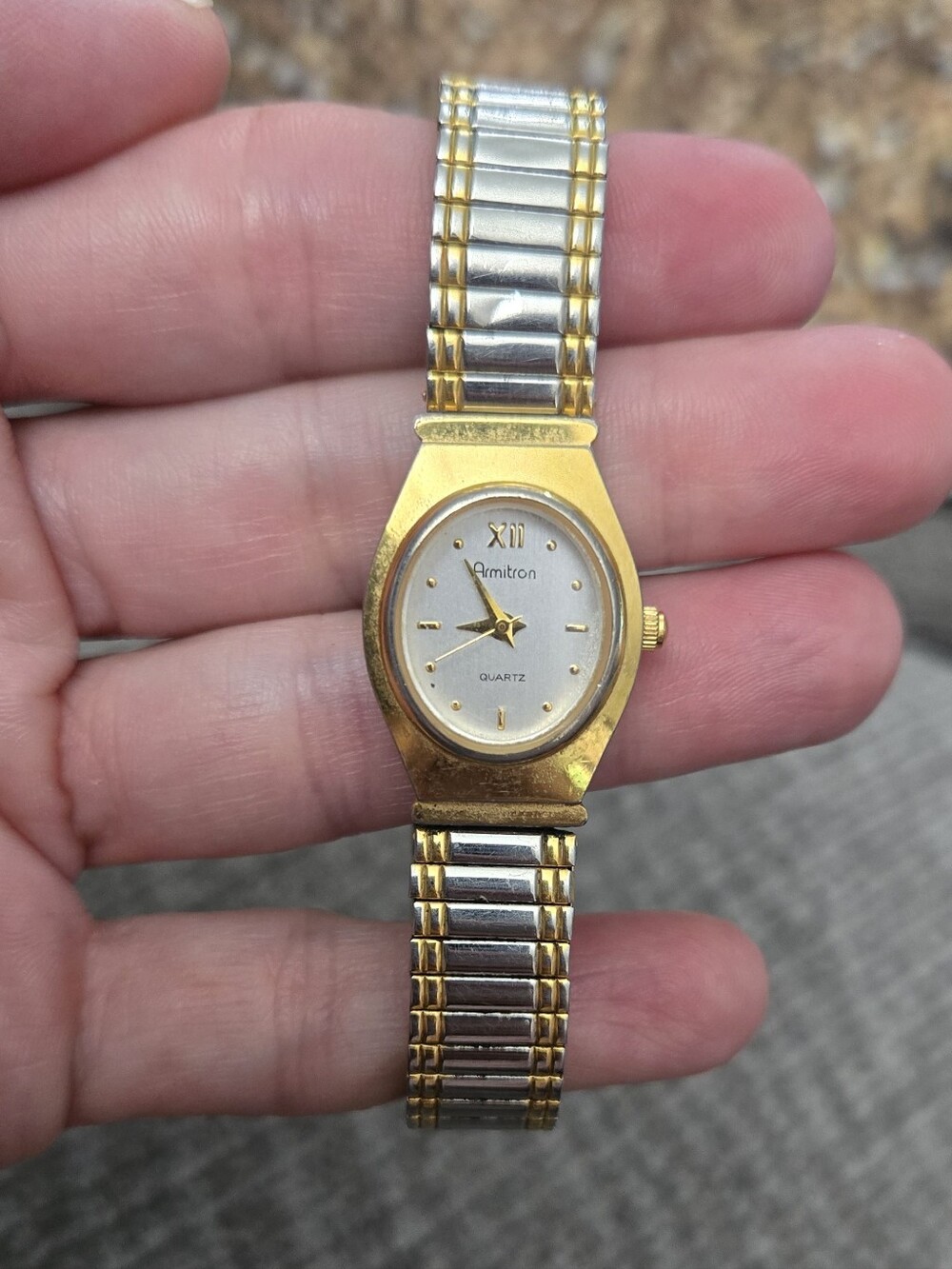 Armitron Quartz Gold & Silver Tone Women's Stretch Band Watch